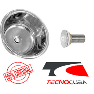 Cuba Redonda 25x14 Aço 304 - Polida + VÁLVULA 7/8