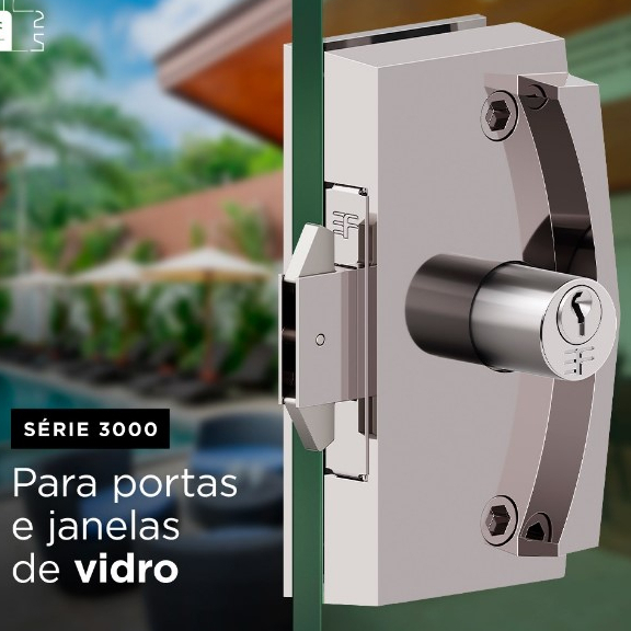Fechadura para Porta Correr vidro temperado/blindex 3530 OU 1510X Blindex 8/10mm