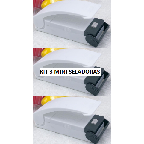 KIT COM 3 Mini Seladora De Embalagens Selador Alimentos Portátil 10 cm SALDO