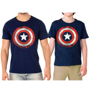 Kit Camiseta Capitão América Tal Pai Tal Fiho