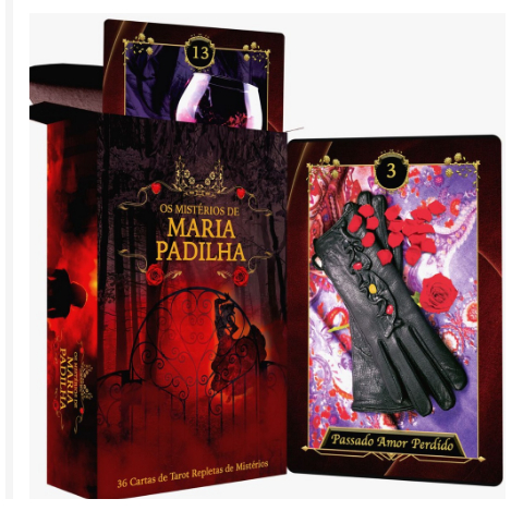 Baralho Tarot Os Mistérios de Maria Padilha Pomba Gira 36 Cartas e Revista Manual Grande Colorido em Oferta na Shopee