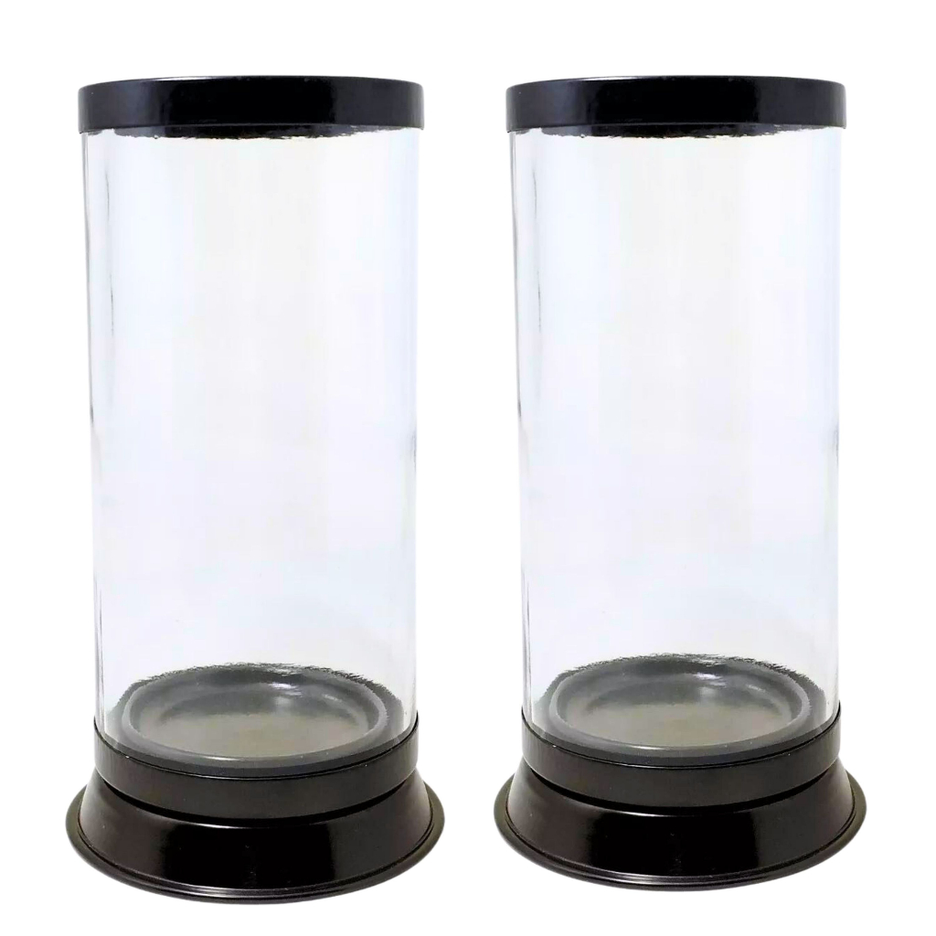 Kit C/2 Copo Suporte Porta Vela 7 Dias Vidro Aro Preto Lançamento igreja altar momento de oração