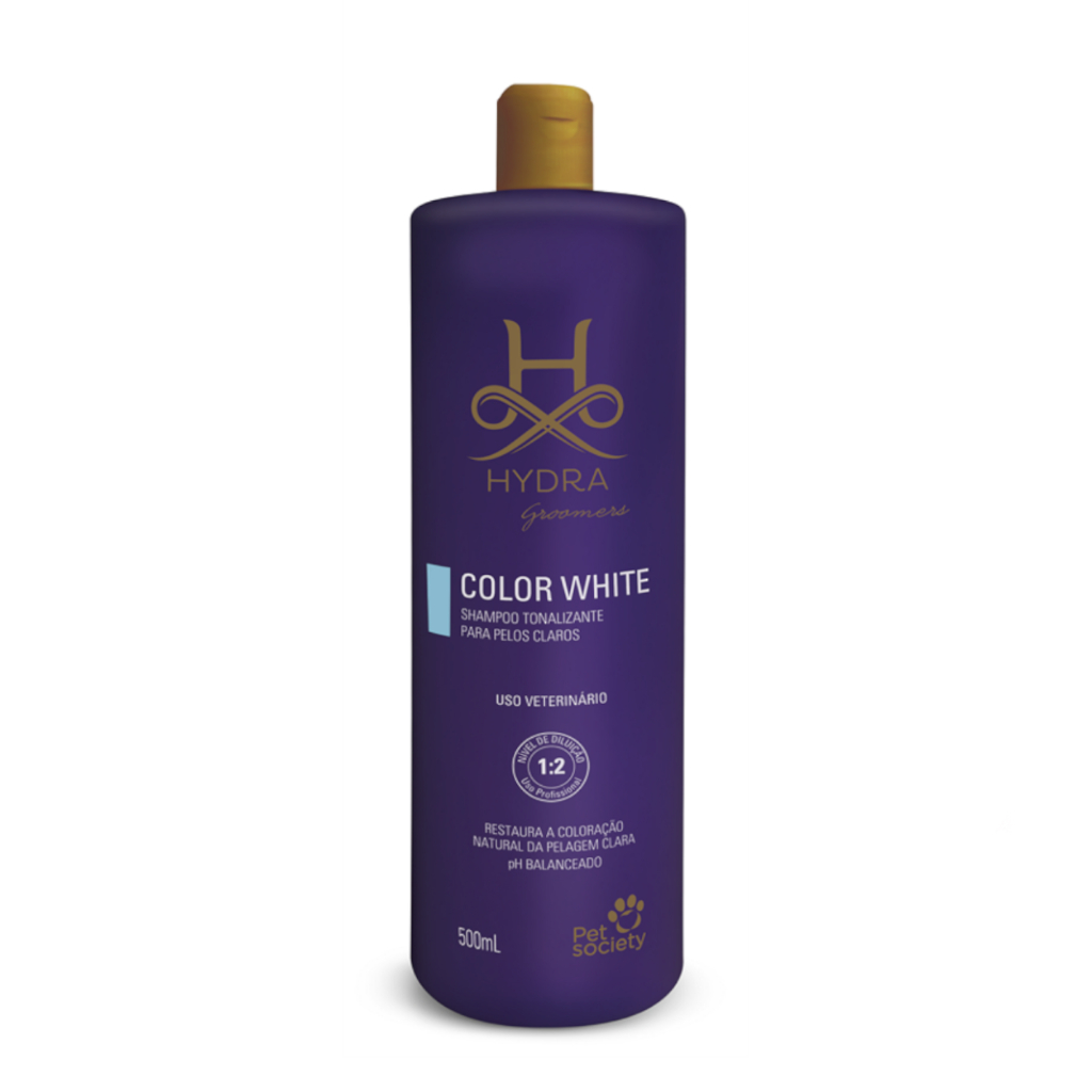 Shampoo Tonalizante Cães Gatos Pelagem Branca Hydra Groomers Color White 500mL