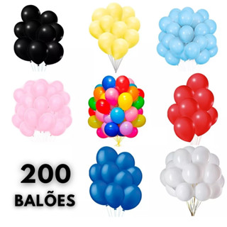 Kit 200 Balão Bexiga Liso Festa Decoração 6 Polegadas Aniversário Comemoração