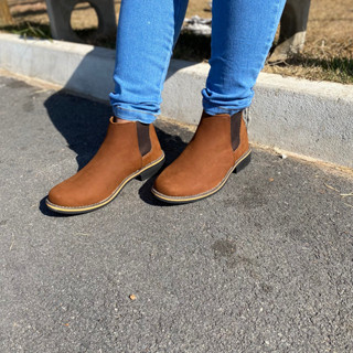 Botina de Couro Legítimo Masculino Com Elástico Original Marino`s Butina Bota Sola De Borracha Tratorado Country