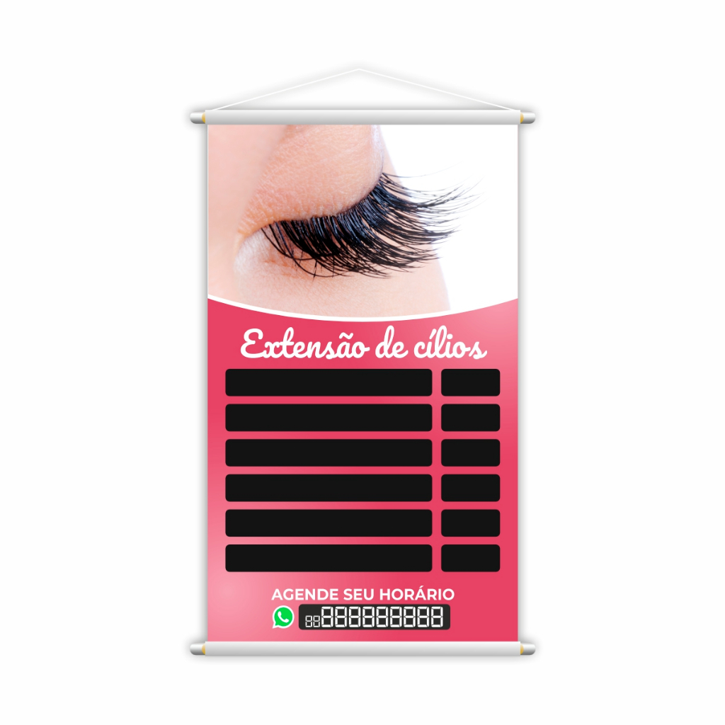 Banner Extensão de Cílios Contato Fundo Preto