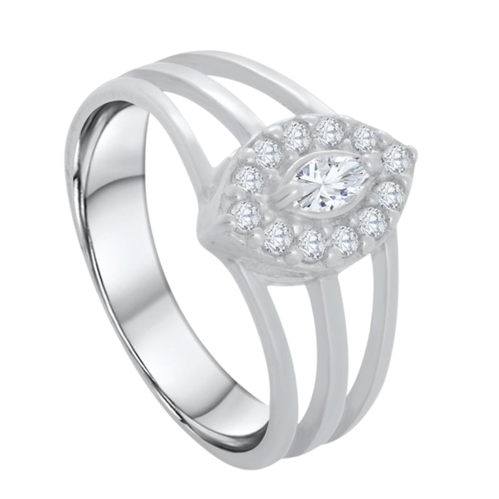 Anel Três Aros Com Brilhante Zircônia Navete Varias Cores Joia De Qualidade Elegante Confortavel Estilo Único Acessório Elegante Design Exclusivo Deslumbrante Moderno Delicado Versátil Durável Garantia de qualidade
