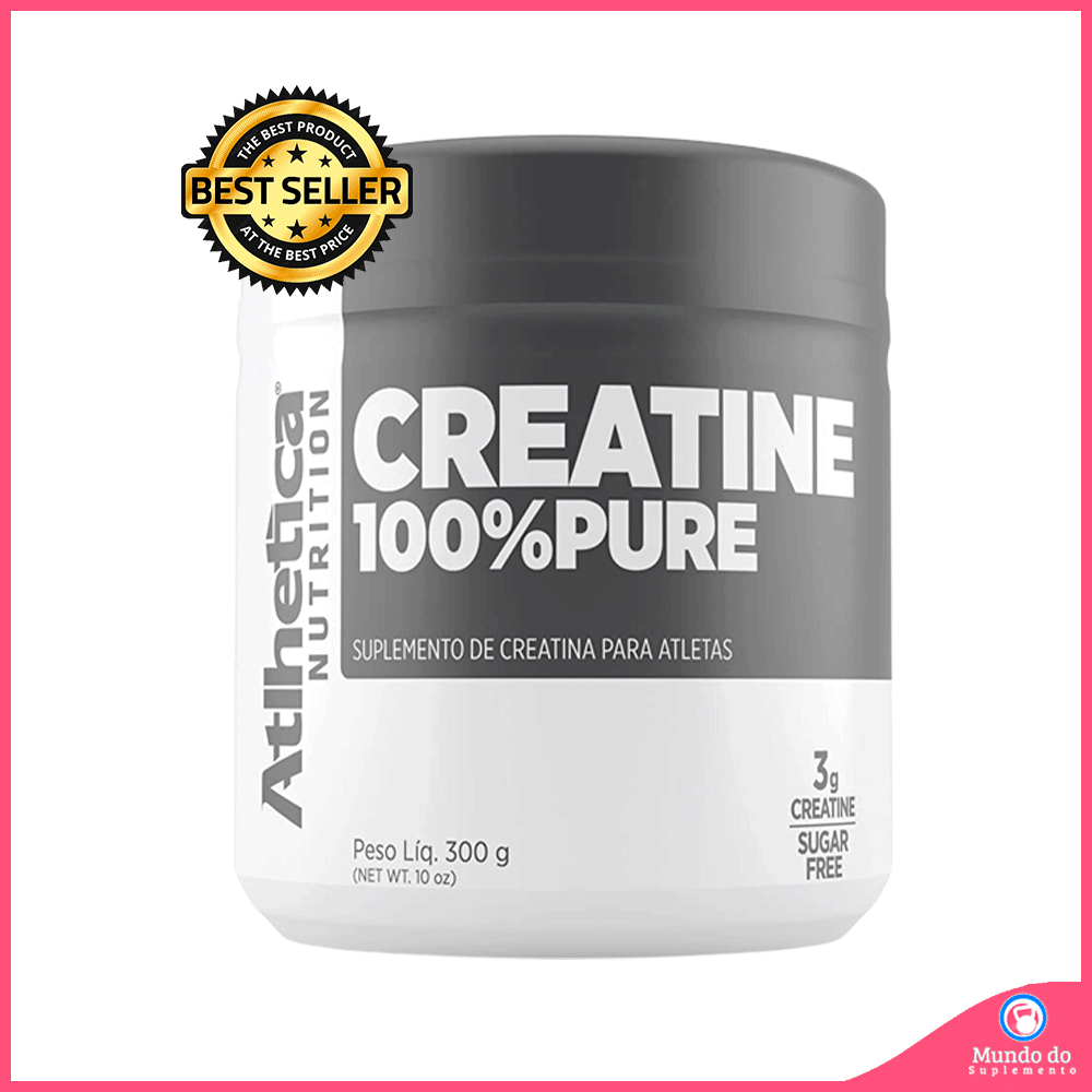 Creatina Monohidratada 100% Pure 300 Gramas Original - Atlhetica Nutrition