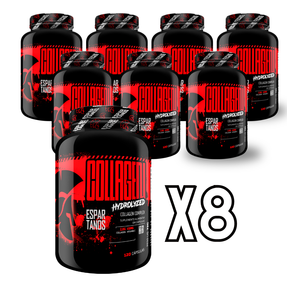 Kit 8x Colágeno 120 Cápsulas - Espartanos Series (960 Cáps)