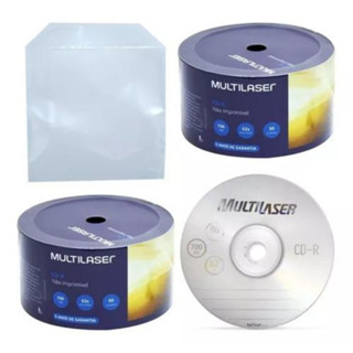 10 Mídia Virgem Cd-r Multilaser Logo 700mb 80min Original C/l Envelope