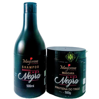 Kit matizador lama negra shampoo e mascara maycrene 500ml