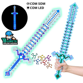 Espada De Brinquedo Com Som E Luz Diamante Ninja De Blocos minecraft