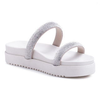 Sandália Papete Feminina Birken Rasteirinha Confortavel Strass Brilho Glitter flatform Lançamento