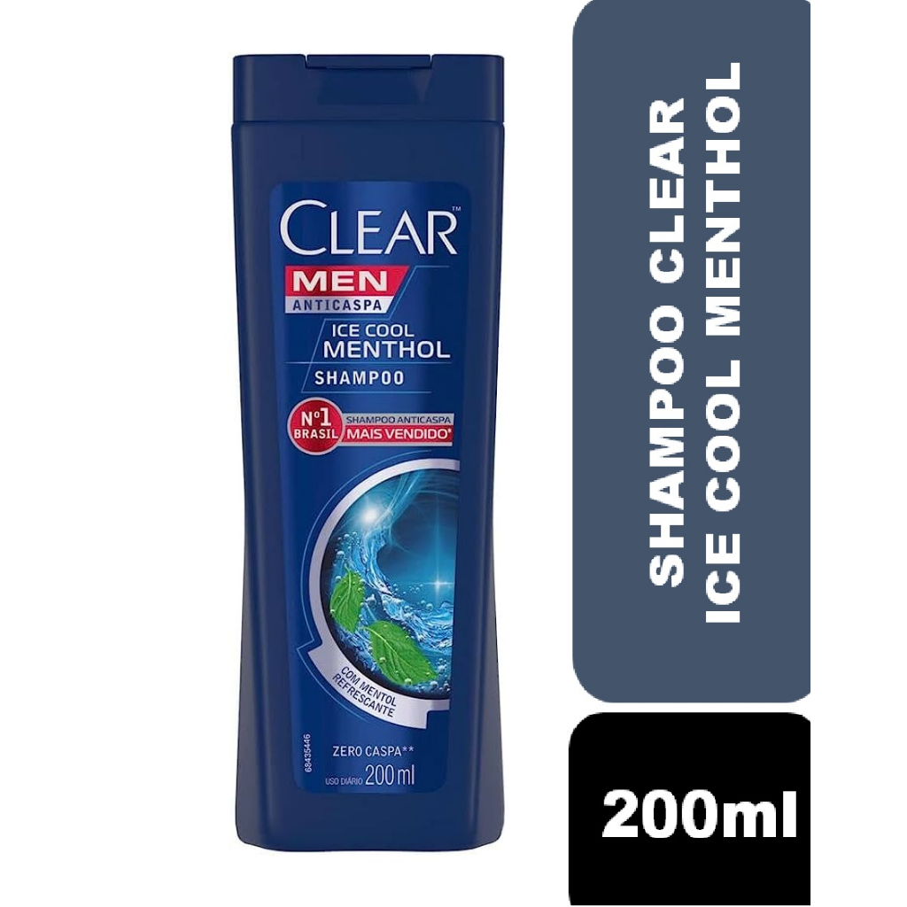 Shampoo Anticaspa Clear Men Ice Cool Menthol 200ml em Oferta na Shopee