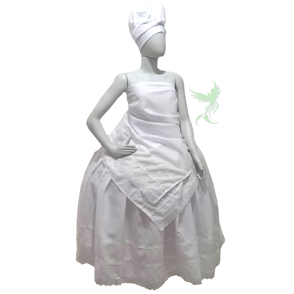 ROUPA FEMININA 3PÇS (SAIA, OJÁ, PANO COSTA) UMBANDA CANDOMBLE CANDOMBLÉ