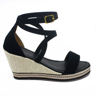 Sandália Feminina Anabela Salto Fivela Casual Figueiroa