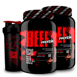 Proteina da carne - Kit 2x BEEF PROTEIN 900g (1,800 Kg) + Coqueteleira - Espartanos Carnívoro
