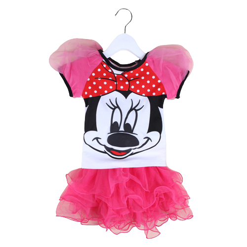 Vestido Body Infantil Fantasia Minnie com Saia de Tule
