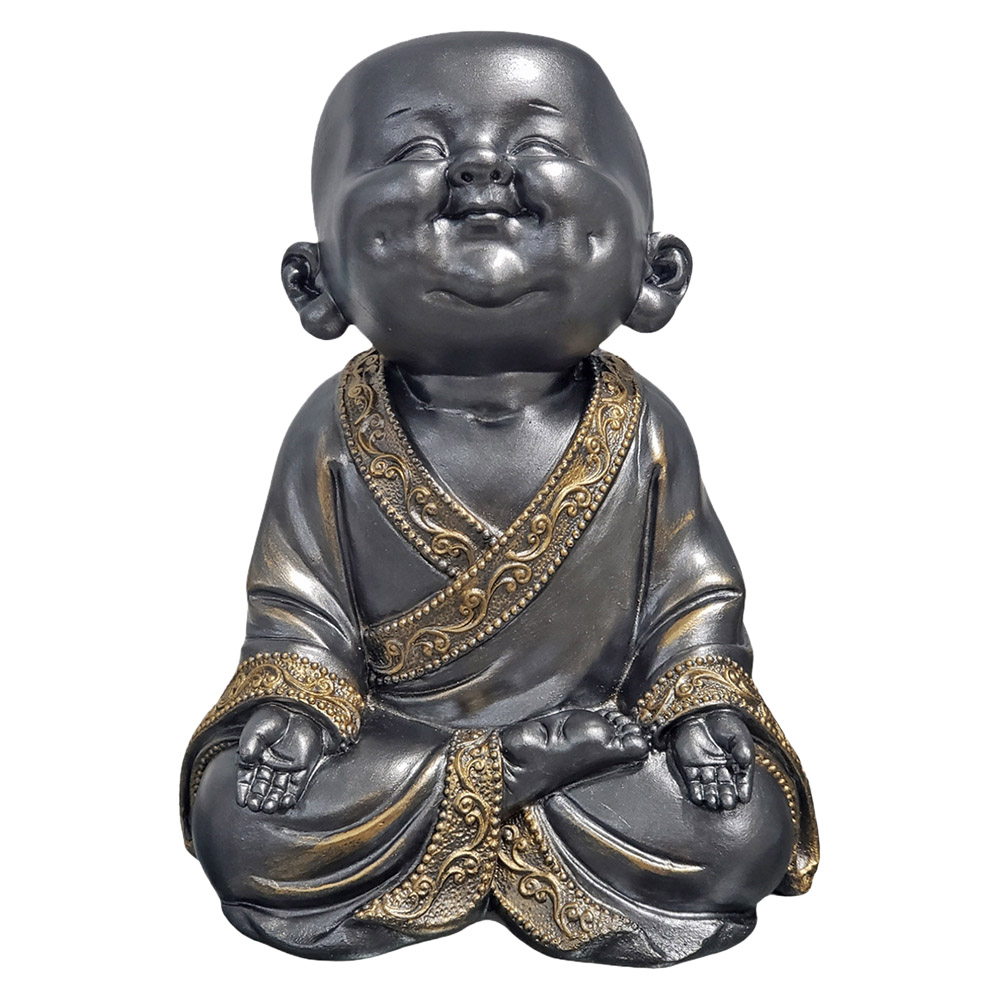 Imagem Buda Sorridente Estátua Monge Chinês Enfeite Zen Decorativo