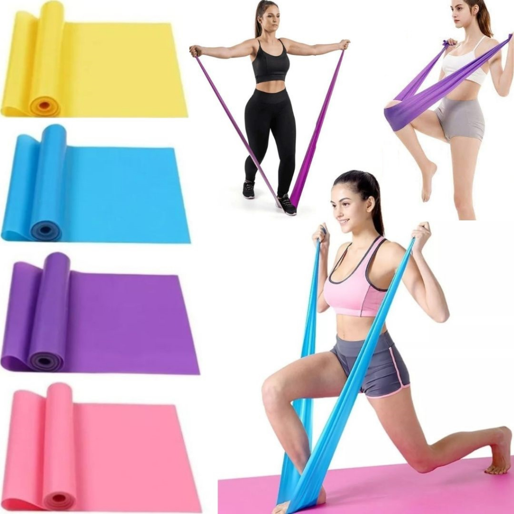 4 Faixas Banda Elástica Theraband Exercício Pilates Fisioterapia Treino Yoga