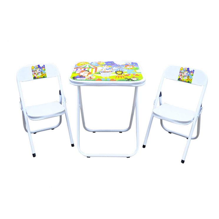 Mesa Infantil com 02 Cadeiras Temas Circo, Mesa e Cadeira para Crianças, Mesa e Cadeira Infantil, Mesa e Cadeira em Metal