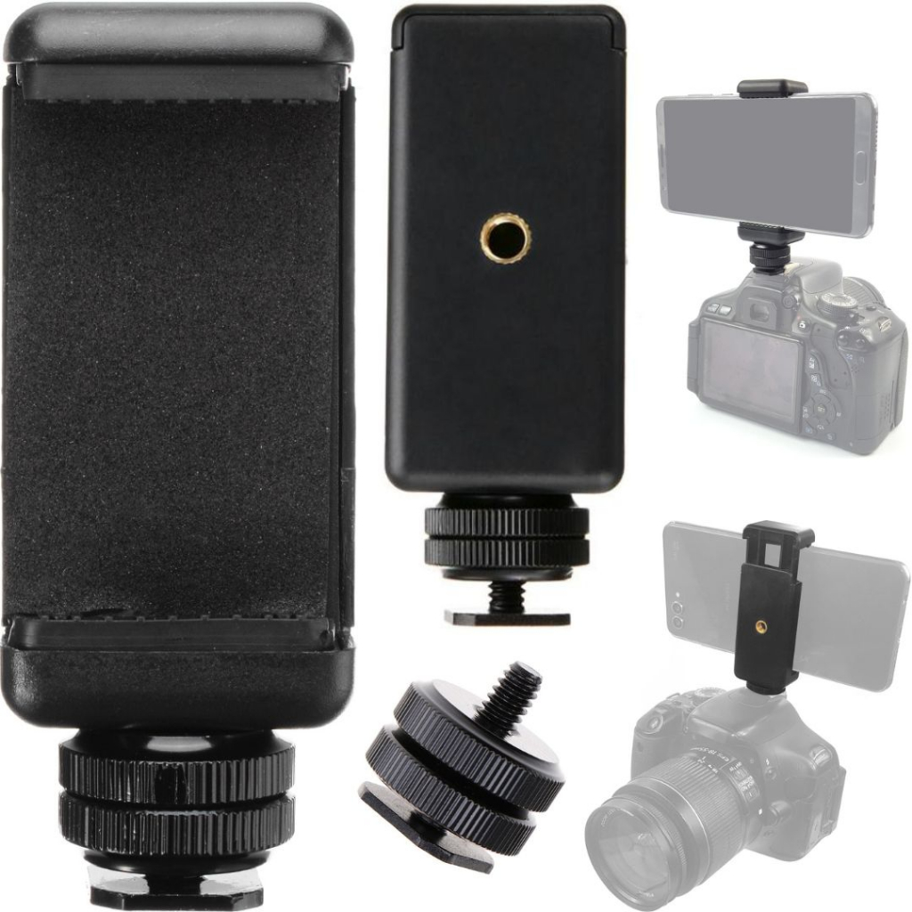 Suporte De Celular Para Câmera Dslr Adaptador Sapata Clipe Holder Smartphone