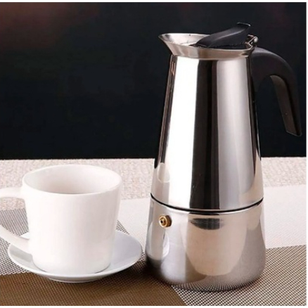 Cafeteira Expresso Italiana 4  Xícaras Café Aço Inox Top Cafeteria Cozinha Café da Manhã