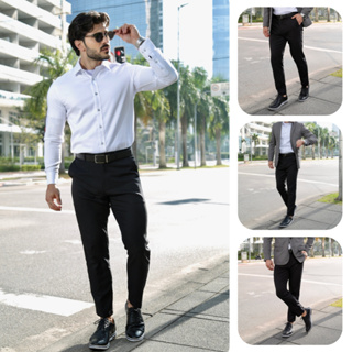 Calça Alfaiataria Masculina Slim Fit em Oferta na Shopee