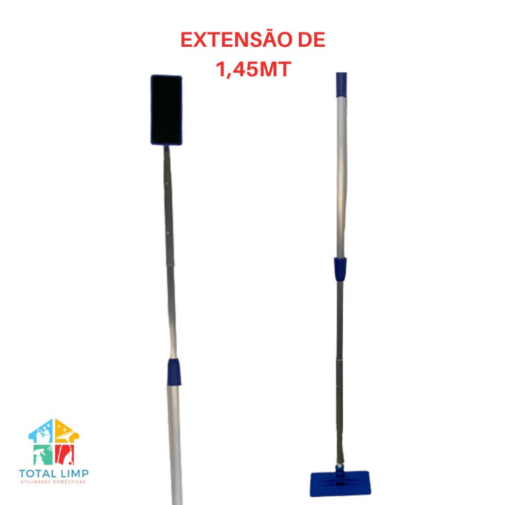 SUPORTE LT LIMPA TUDO VELCRO COM CABO EXTENSOR TELESCÓPIO 1,45MT + FIBRA LEVE E GERAL