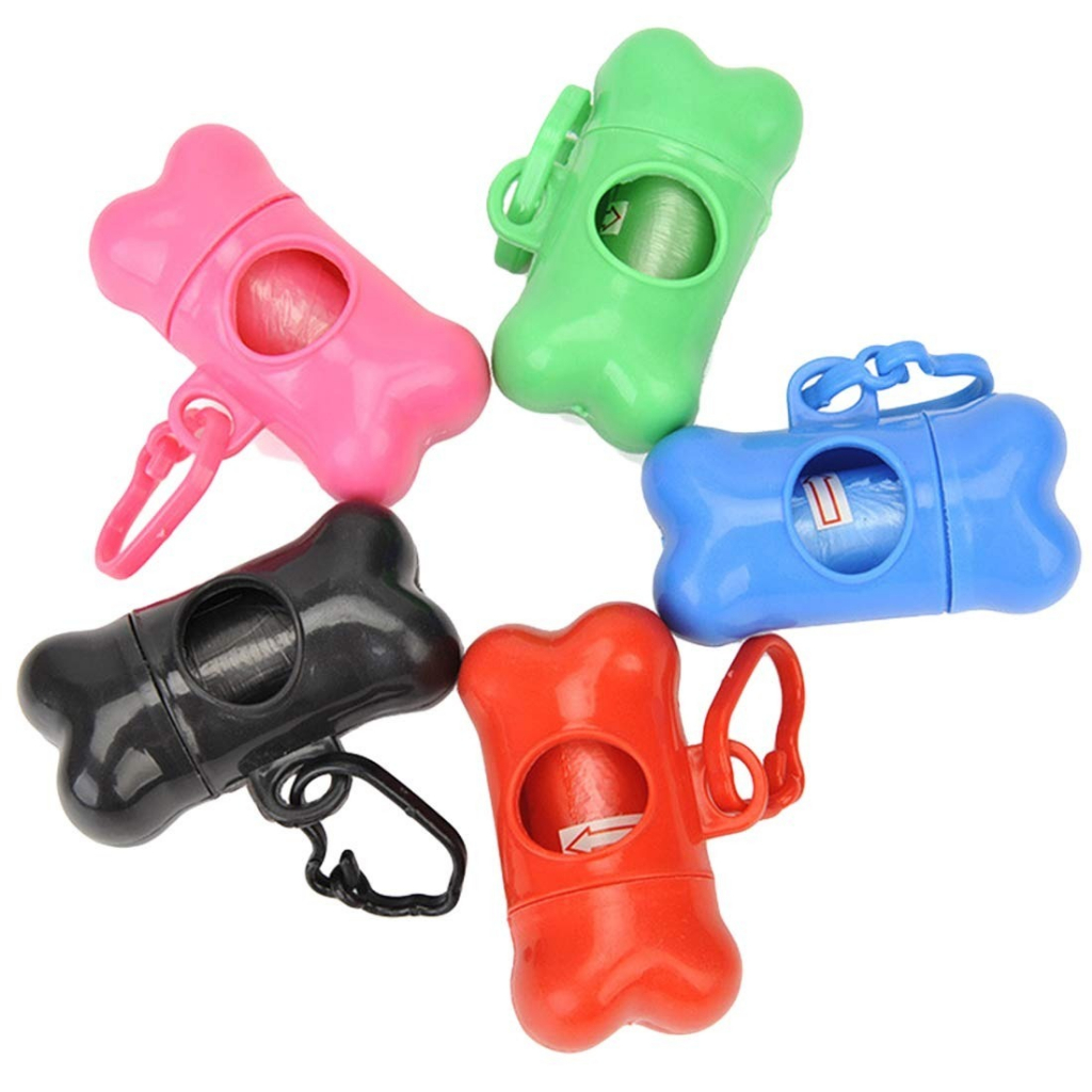 Kit Cata Caca Fezes Porta Saquinhos + 2 Refil Rolo Pet Cachorro Gato Passeio Viagem