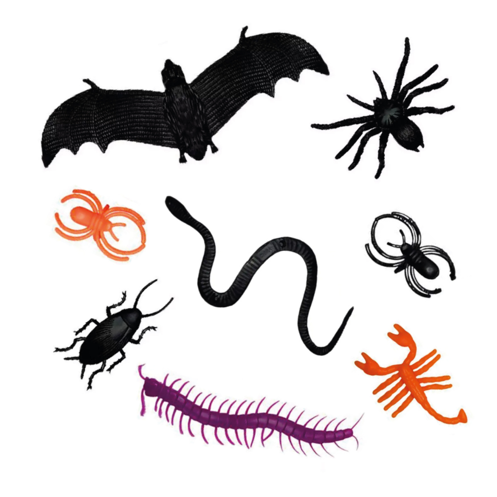 Insetos Decoração Halloween - Kit 24 Unidades