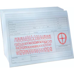 Ficha Simples Dentista Clínica Odontológica pacote com 100 folhas papel off-set 180g