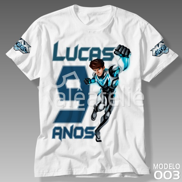 Camiseta Max Steel Aniversário Personalizada