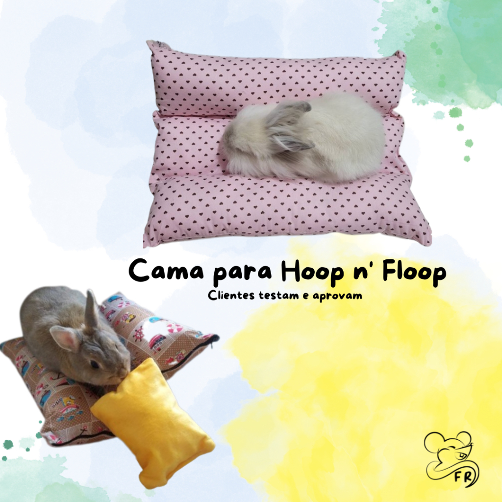 Cama para Coelho, porquinho da india e animais de pequeno porte, hop n flop, hop&flop, caminha, almofada, travesseiro