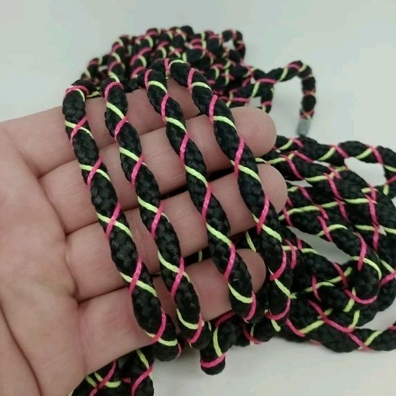Corda de poliéster preto e cordão náutico (7mm)-10metros artesanato decoração