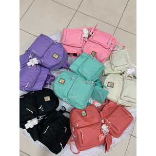 Conjunto Mochila Femininas Kit com 5 Peças Estilo Coreana Moda