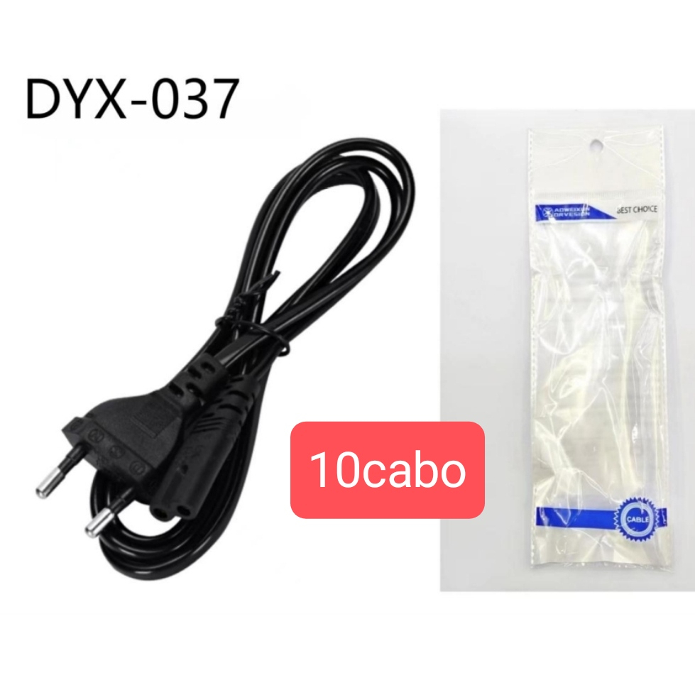 kit 10 6 Cabo Força Energia Bipolar Padrão (8) para Rádio, TV, dyx-037