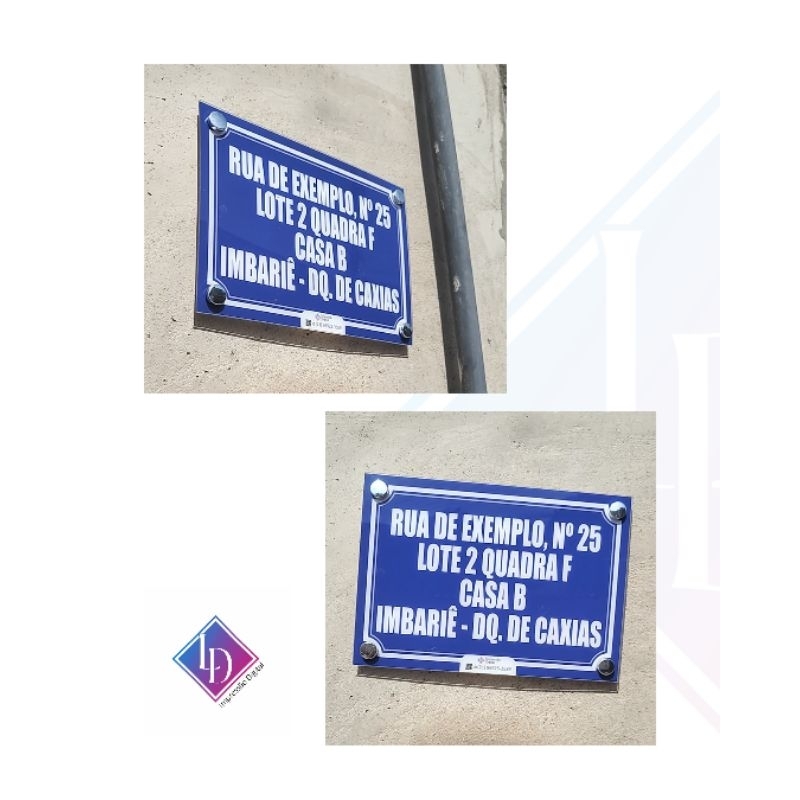 Placa/Display de Endereço Residencial ou Comercial (Casa, Loja, Prédio)