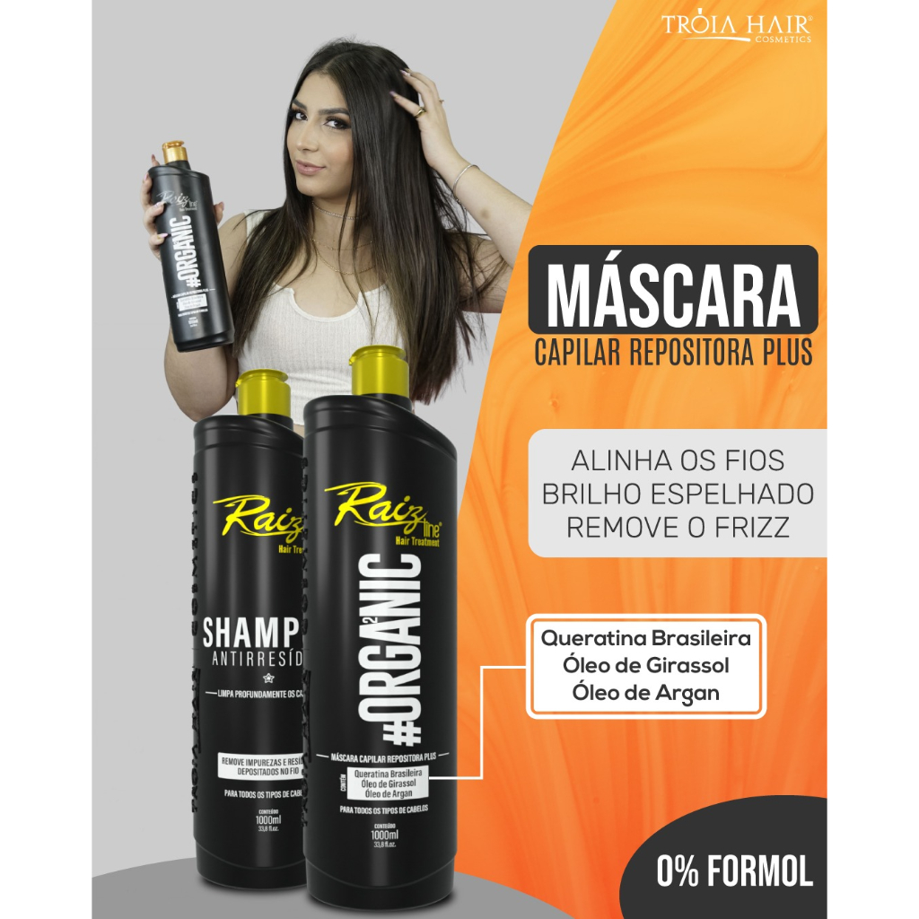 Progressiva Orgânica Raiz Line - 100% Lisos Troia Hair Kit