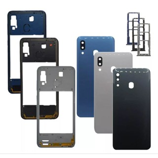 kit Aro lateral + tampa traseira com lente + gaveta do chip para galaxy A30 A305