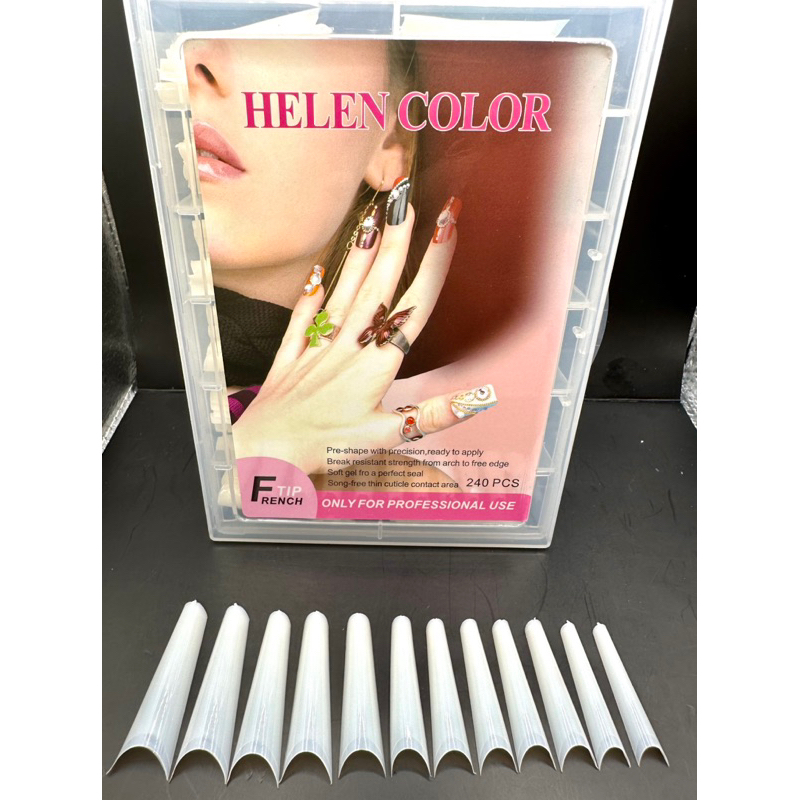 Helen Color Unha Tip Bailarina Extra - Longa C/240 Leitoso e Transparente