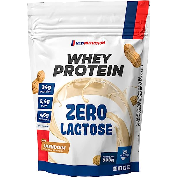 Whey Protein Concentrado Zero Lactose 900g - New Nutrition