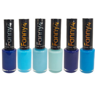 Esmaltes tons de azul Fanny céu e mar 6 unidades lançamento em Oferta na Shopee