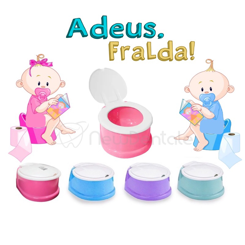 Troninho Assento Infantil Pinico Peniquinho Neném - 22 x 19 x 12 cm - 900ml - Incentivo Desfralde Com Tampa Ou Tartaruga Sem Tampa em Oferta na Shopee
