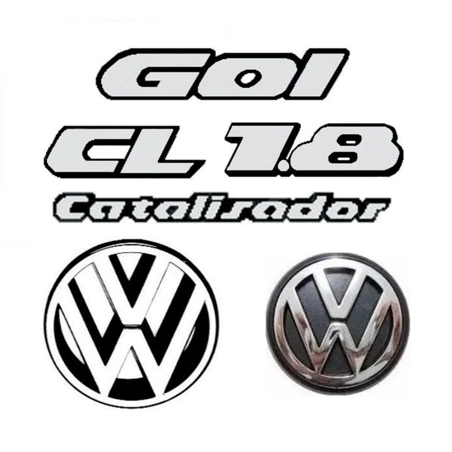 Kit Emblema Volks Gol Cl 1.8 Catalisador Vw Grade Mala 90/97 em Oferta na Shopee