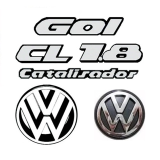 Kit Emblema Volks Gol Cl 1.8 Catalisador Vw Grade Mala 90/97 em Oferta na Shopee