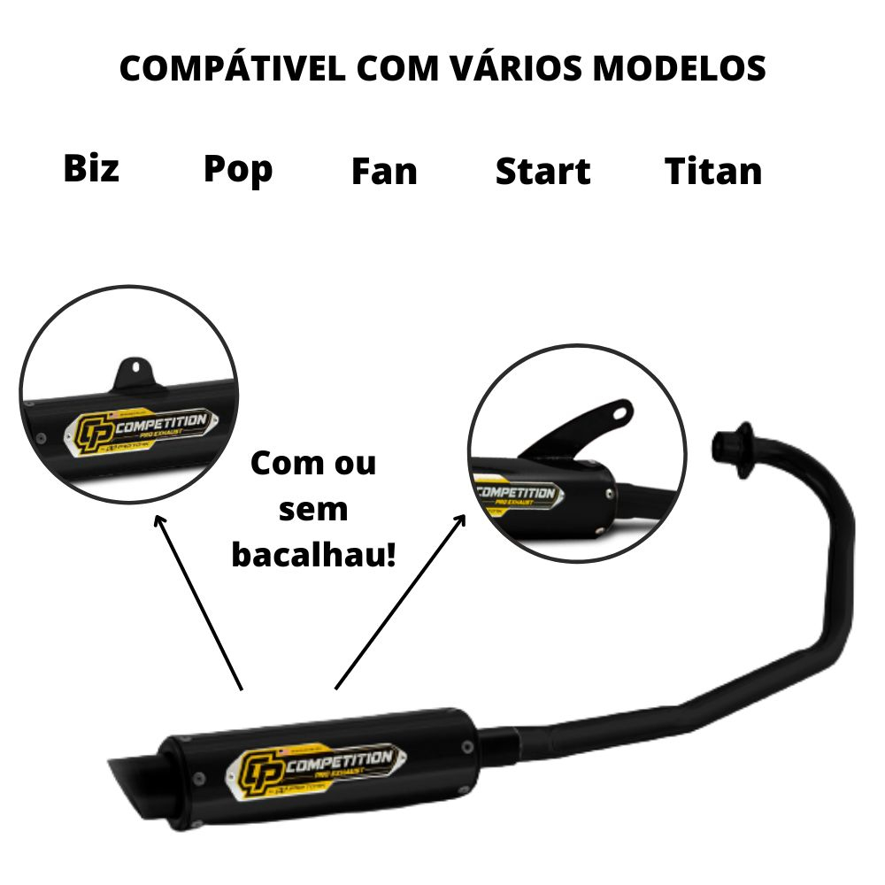 Escapamento Escape Esportivo Pro Tork Competition Preto Motos Honda em Oferta na Shopee