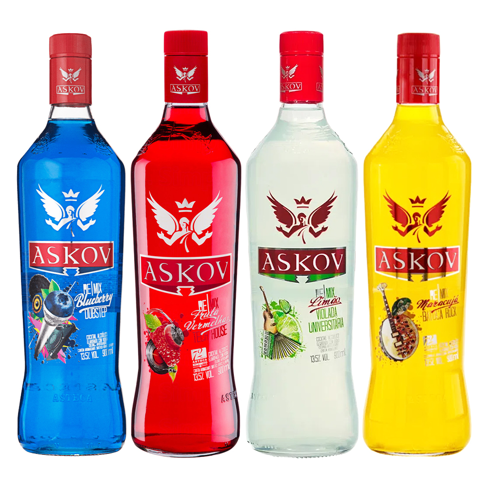 Vodka Askov 900ml - Escolha Seu Sabor
