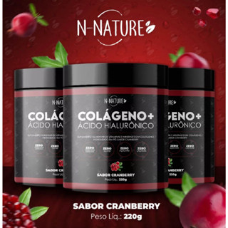 Kit 3 Pote Colageno + Ácido Hialuronico 216g Mega Oferta + Frete Gratis Sabor Cranberry