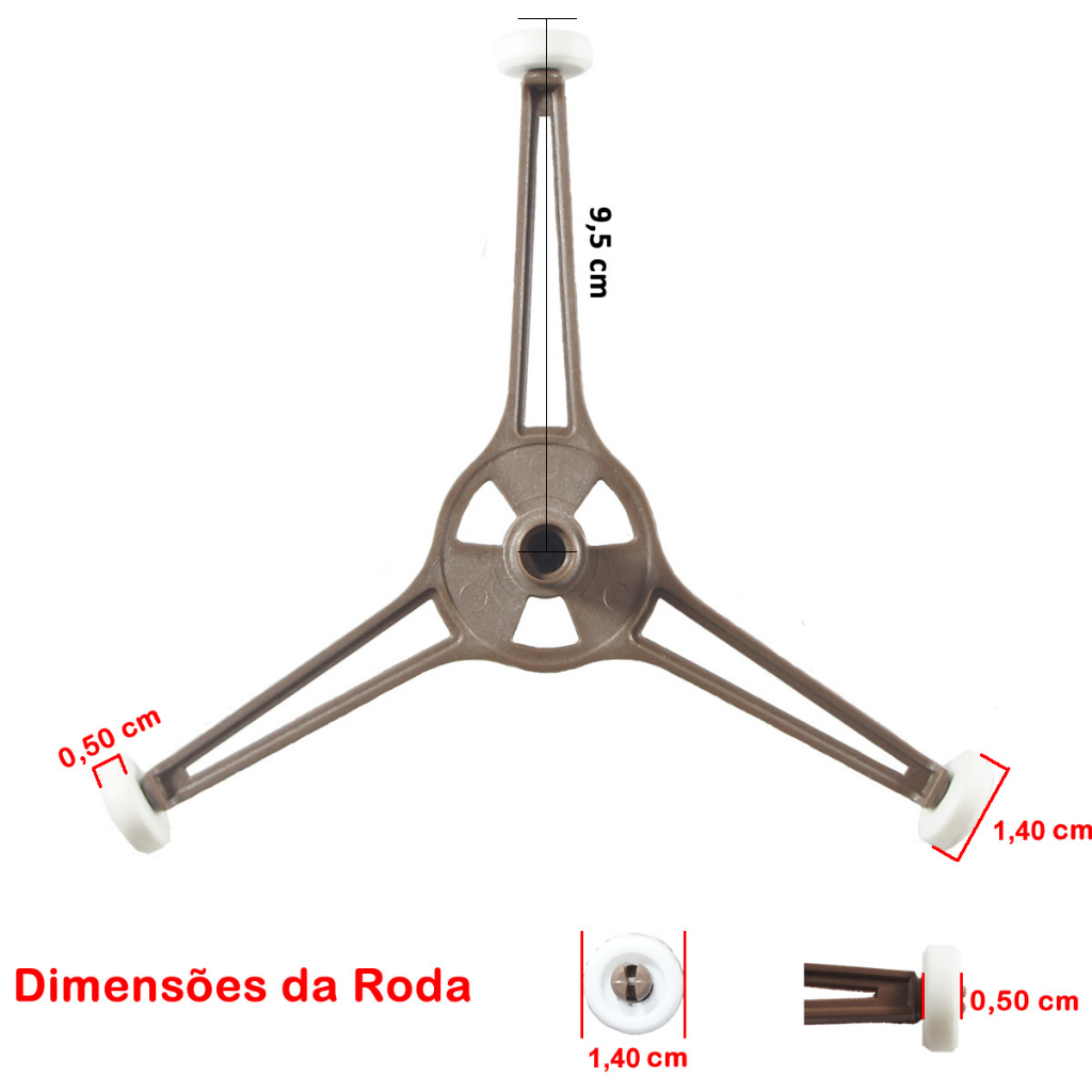 Rodízio / Roldana P/ Prato De Microondas 24cm P/ Prato Liso